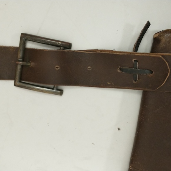 Leather Haversack Possibles Bag Reenactors Rough Authentic Look w Cartridge Bar - Picture 6 of 8